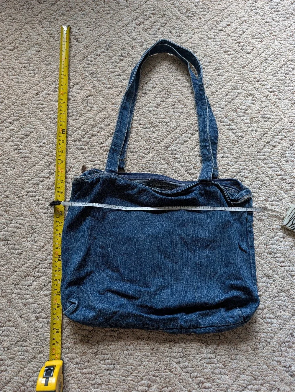 Vintage Y2K 2000s Denim Utility Pocket Tote Bag Purse Grunge 90s Aesthetic Vtg